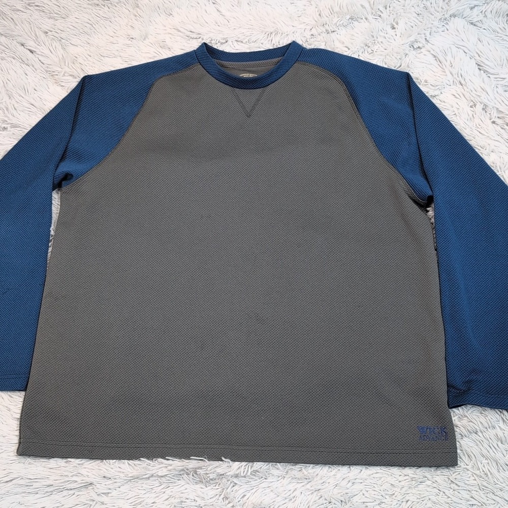Cabela's Shirt Mens 2XL Blue Gray‎ Pebble Texture Athletic Active Casual Comfort